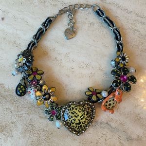 Betsey Johnson Vintage Hippo + Lion + Monkey Necklace